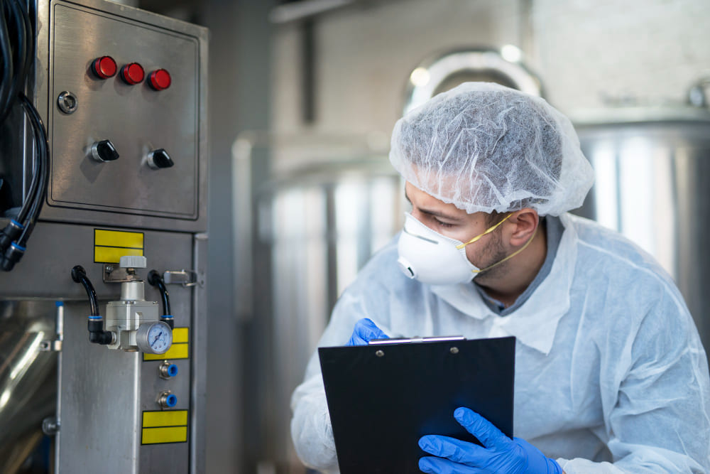 Ingénieure vérifiant un équipement dans le cadre de la faisabilité technique d’un projet industriel