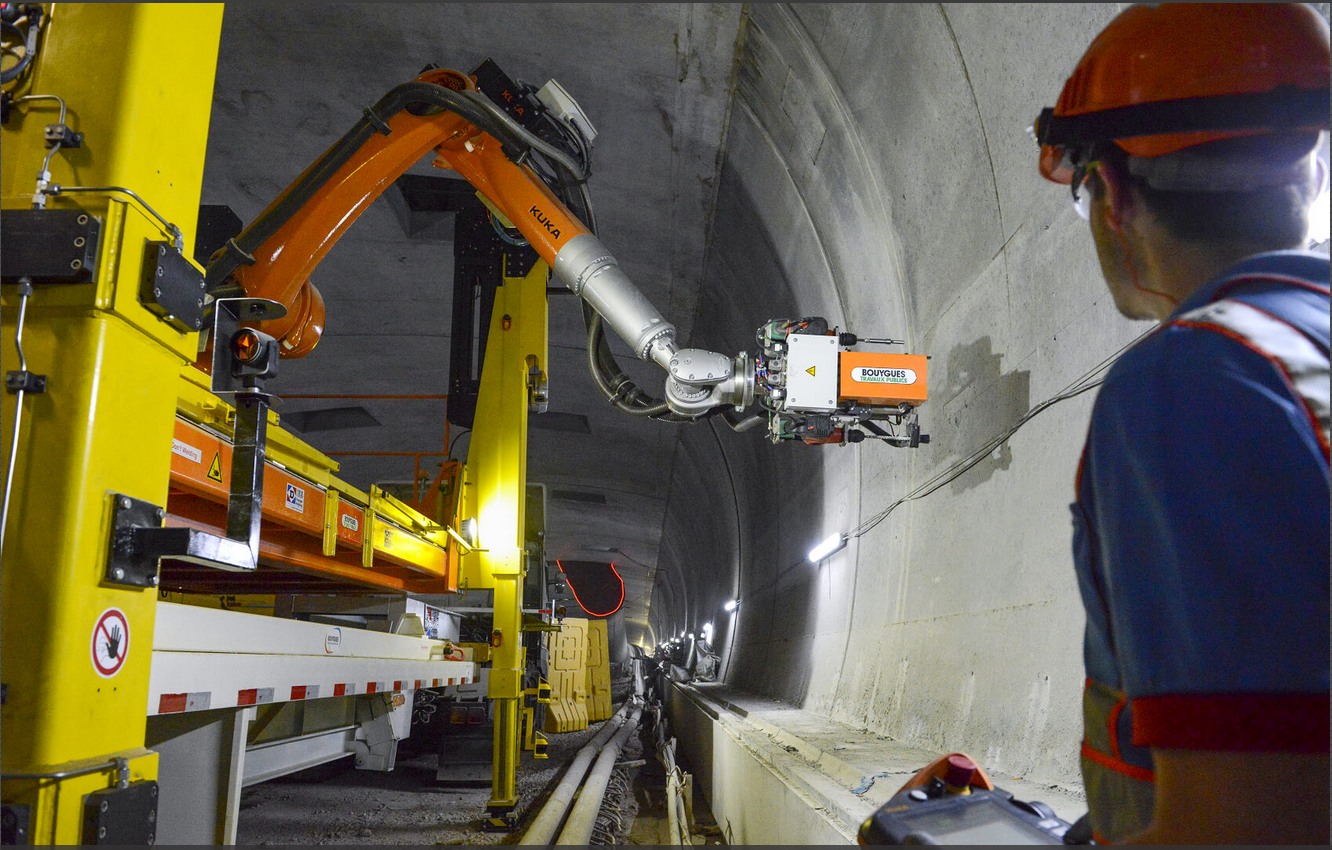Un tunnel de Bouygues TP équipé de robot de perçage CAPACITÉS